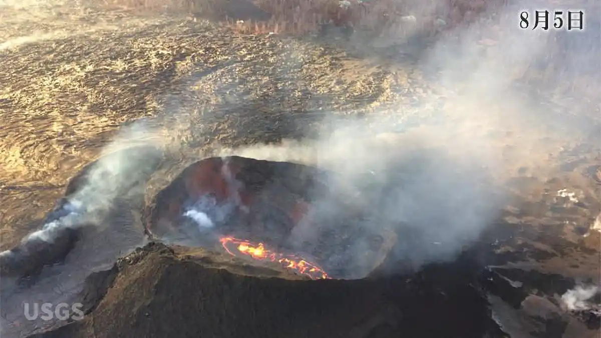 亀裂8からの溶岩が激減